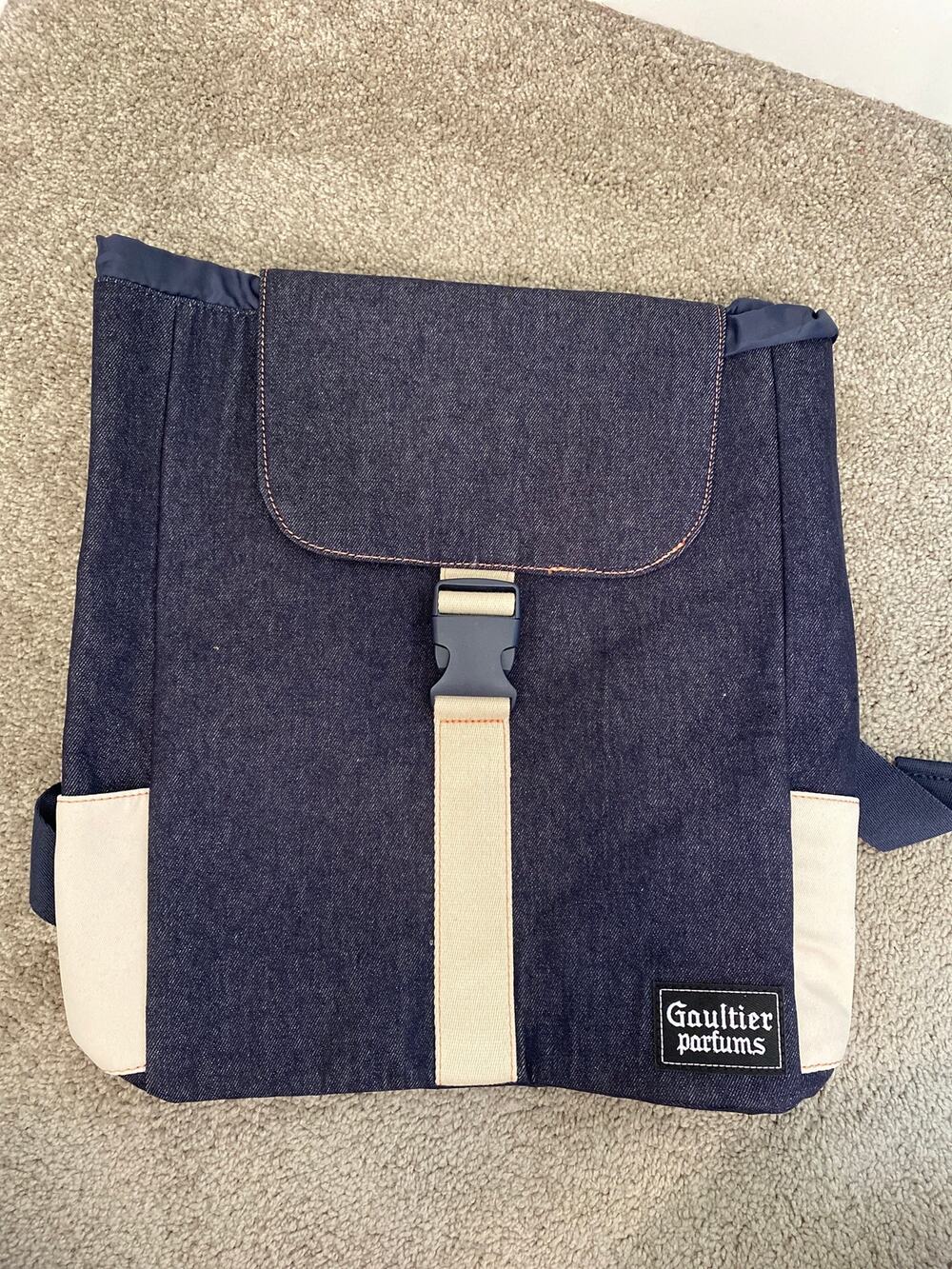 Jean Paul Gaultier Parfums Denim Backpack Bag Y2K Vintage Style